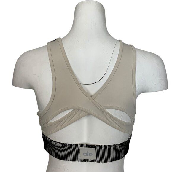 Alo Yoga Electric Sports Bra S Bone Cutout Back Athletic - Picture 2 of 12